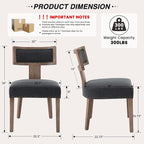 HNY Mid Century Modern Dining Chairs Set of 6, Farmhouse Linen Fabric - Image 2