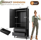 Letaya Metal Armoire Wardrobe Closet - Image 3