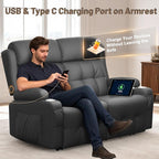 Reclining Loveseat, 55.1" RV PU Leather Wall Hugger Recliner Love Seats Sofa - Image 4