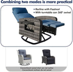 ZZW Outdoor Recliner Chair Set of 2, Wicker Patio Recliners - Image 6