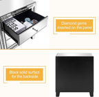 VINGLI Mirrored Nightstands Set of 2, Modern Bedside Table 3 Drawer Glass Side - Image 9