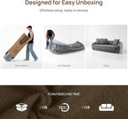 SICOTAS Curved Sofa Couch Bed for Living Room Convertible Futon Cloud Boneless - Image 8