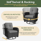 Aoxun 3 Pieces Patio Furniture Set, Patio Swivel Rocker Chairs Set of 2 - Image 3