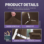 ZNSAYOTX Luxury Velvet Couch Cover 4 Piece Stretch Sofa Covers - Image 4