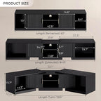 IRONCK TV Stand for 55-80 Inches TVs, Extendable Corner Entertainment Center - Image 2