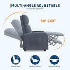 GarveeHome Linen Fabric Manual Recliner Chair, - Image 4