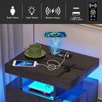 HNEBC Auto LED Nightstand with Wireless Charging Station & USB Ports, High - Image 4