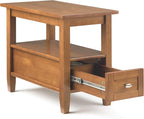 SIMPLIHOME Warm Shaker Solid Wood 14 inch Wide Transitional-Style Narrow Side - Image 3