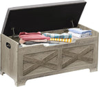 IDEALHOUSE Storage Bench, 39.4" Retro Wooden Storage Chest by IDEALHOUSE