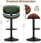 YaFiti Bar Stools Set of 4, Bentwood Adjustable Height Swivel Bar Stools - Image 2
