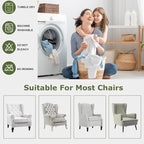 HAOYONG Wingback Chair Slipcovers Elastic Jacquard Wing Chair Covers 2 Pieces - Image 6