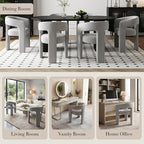 Modern Chenille Dining Chairs Set of 4, Upholstered Barrel Chairs - Image 5