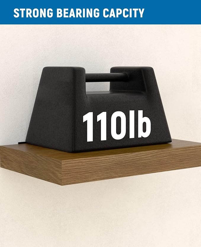 LEOPO Black 32-Pack 5 inch Floating Shelf Brackets, Hidden Shelf Bracket - Image 4