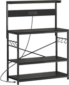SUPERJARE Bakers Rack with Power Outlets, Microwave Stand, 39.4 X 14.3 Inch by SUPERJARE