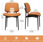REONEY Dining Chairs Set of 4, Mid-Century Modern Upholstered PU Leather Chairs - Image 2