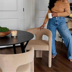 VESCASA Velvet Barrel Dining Chair - Image 2