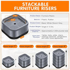 shouwuhho 24 Pack Furniture Risers Adjustable Bed Risers Heavy Duty Lifts - Image 2