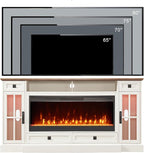 OKD Fireplace TV Stand for 80 Inch TV, Farmhouse Entertainment Center - Image 6