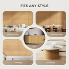 OUZUGIE 1 Pack 96x24 Inch Natural Bamboo Wall Panel – Yellow Burned Pole Wrap - Image 4