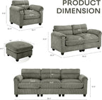 HAOMARKETS Corduroy Sofa Set, Upholstered Armchair and Loveseat Sofa Set of 2 - Image 2