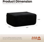 ovios 37" Corduroy Ottoman, Upholstered Cloud Ottoman - Image 2
