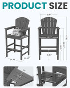 SERWALL Tall Adirondack Chairs Set of 4 - Image 2