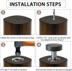1/4" Thread Leveling Feet, Threaded Screw-in Table Feet - Image 6
