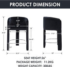 HNY Modern Counter Height Bar Stools Set of 4, 26”H Barrel Counter Stools - Image 2