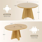 iPormis 43.3in-59in Extendable Round Dining Table - Image 2