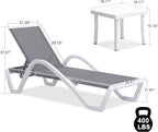 PURPLE LEAF Patio Chaise Lounge Chair Set of 3 Outside Aluminum Plastic - Image 2