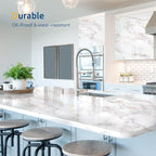 rabbitgoo Glossy Marble Contact Paper Peel and Stick Wallpaper 17.5" X 118.1" - Image 5