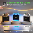 HNEBC LED Nightstand with Charging Station, Smart Bedside Table with Motion - Image 4