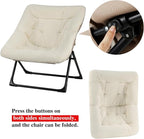 Comfy Saucer Chair for Adults, Soft Faux Fur Bedroom Chair, Accent Dorm Chairs - Image 8