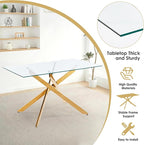 5-Piece Dining Table Set for 4, Modern Rectangular Glass Table - Image 7