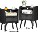 Lerliuo Rattan Nightstands Set of 2 by Lerliuo