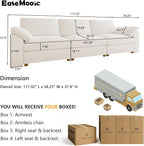 EASE MOOSE Modern 3 Seat Sectional Modular Sofa, FSC Certified Chenille Comfty - Image 2
