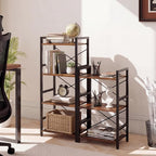 Tangkula 3-Tier Industrial Bookshelf, 16.5" Width Wooden Open Bookcase - Image 5