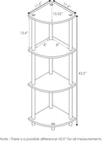 Furinno Turn-N-Tube Corner Shelf, 4-Tier Corner Bookshelf, Display Storage - Image 2
