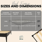 Bme Dinkee Queen Platform Bed Frame Wood 15 Inch - Image 11