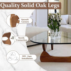 Glass Coffee Table, 44.9"×32.3"×15.8" Mid Century Modern Center Table - Image 4