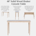 International Concepts Shaker Console Table, 48-Inch Long, Solid Parawood - Image 6