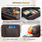 3-Seater Loveseat Recliner Sofa, RV Wall Hugger Home Theater Seating Reclining - Image 6