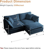 mikibama Modular Sectional Sofa, 76.4 Inch L Shaped Couch Set - Image 2