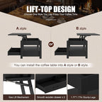 Rolanstar Coffee Table, Lift Top Coffee Table - Image 6