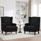 Accent Chair Set of 2, Mid Century Modern Fabric Wingback Chair, Upholstered by choairy