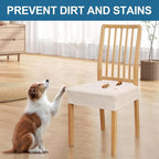 Smiry Waterproof Seat Covers for Dining Room Chairs Set of 6, Stretch Jacquard - Image 6
