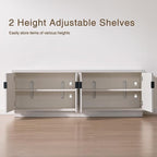 Fatmok Fluted TV Stand for up to 75" TVs, Modern Media Console - Image 5