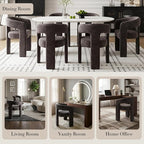 Modern Chenille Dining Chairs Set of 4, Upholstered Barrel Chairs - Image 5