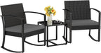 Homall Patio Furniture Set 3 Piece Resin Outdoor Bistro Set Rocking Patio Chairs by Homall