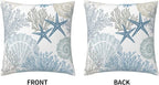 Nautical Coastal Beach Pillow Covers 18x18 Set of 2, Ocean Themed Seashell - Image 2